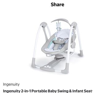 Ingenuity 2-in-1 Portable Baby Swing & Infant Seat